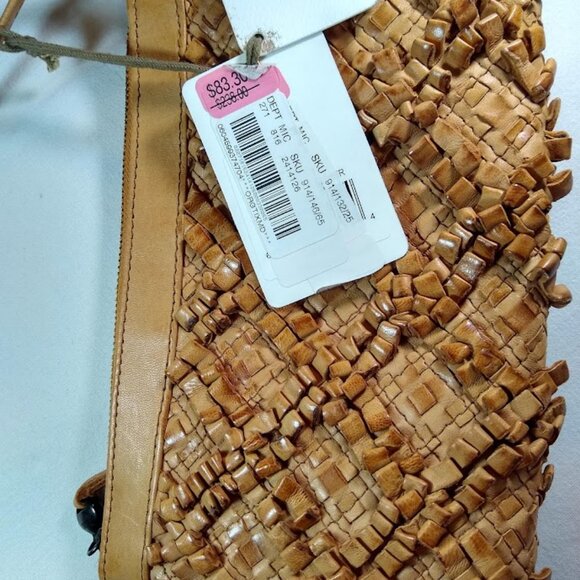 HOBO crossbody artisan weave saddle/camel color called: Sand Dollar - Picture 13 of 13